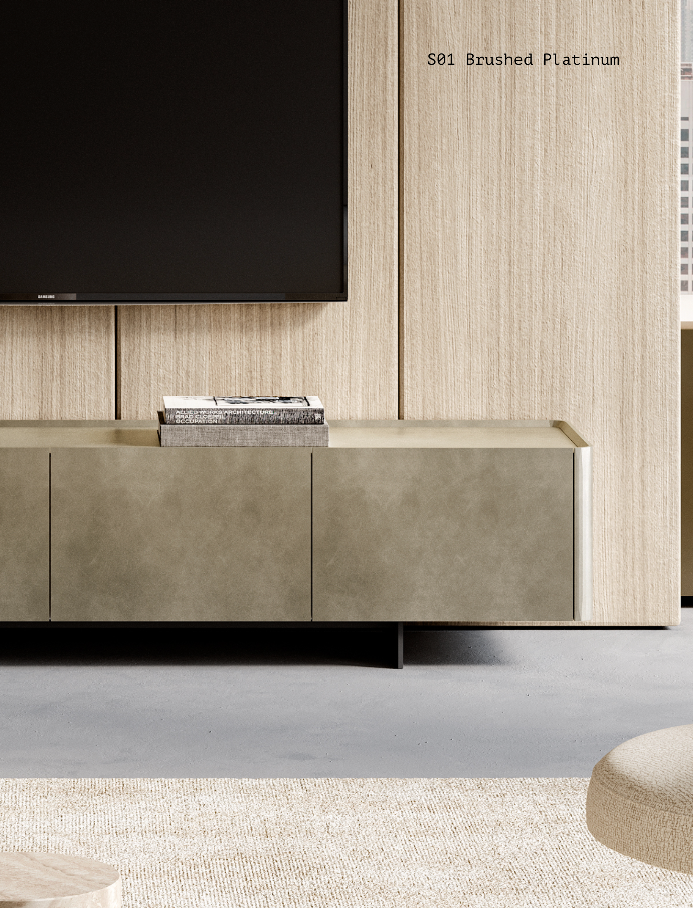 Eforma Alma Lacquered & Brushed TV Unit | Luxury Italian Media Storage