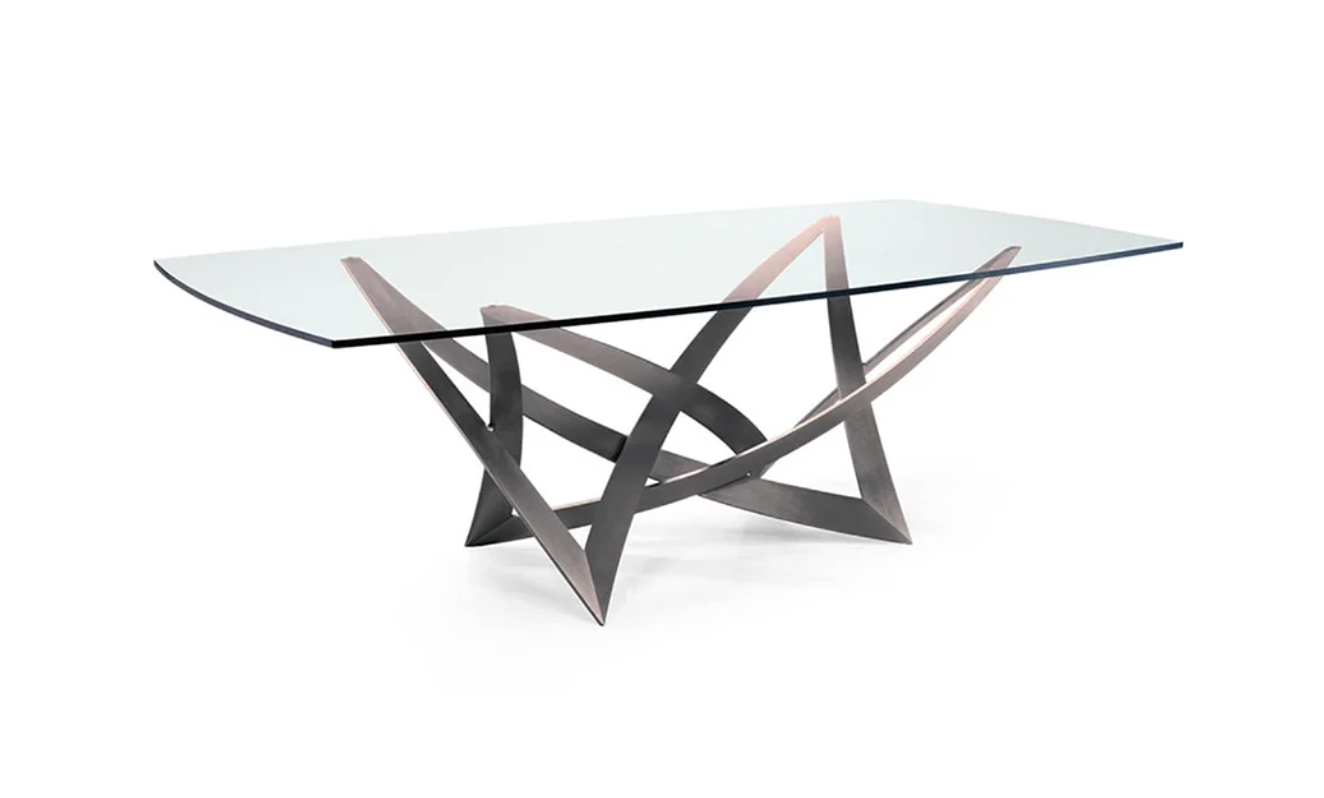 Shown with Clear Glass Top and Stainless Steel Base